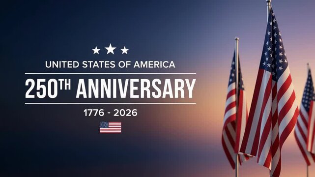 United states america 250 anniversary years celebration flag patriot pride sunset sky. 4th july independence anniversary. us united flag, freedom liberty democracy, patriotic patriotism spirit
