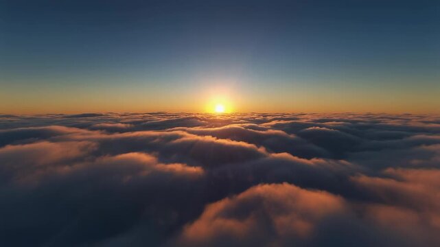 Majestic Sunset Above the Clouds 4K Generative AI