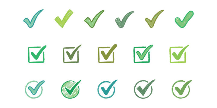 Correct answer graphic elements, success checklist buttons