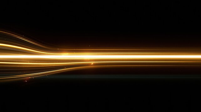 Abstract light trails with glowing lines on dark background