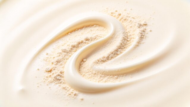 Swirl of creamy substance with powder