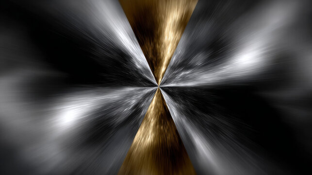 Abstract background metallic gold black grey light dark shiny texture creating dynamic powerful visual. modern graphic art evoking sense of futuristic energy and sophisticated luxury