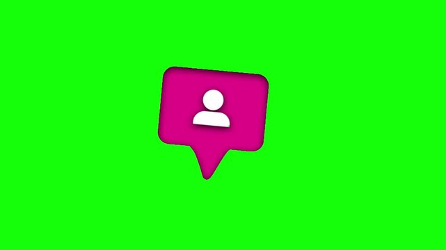 Animated Follow Notification Icon Green Screen