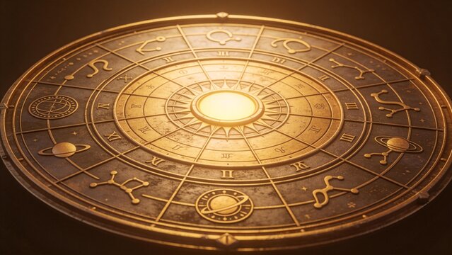Golden zodiac astrological chart