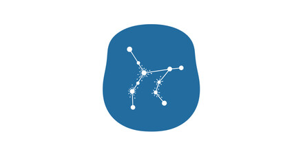 Celestial Constellation Icon on Blue Background © Ahmed