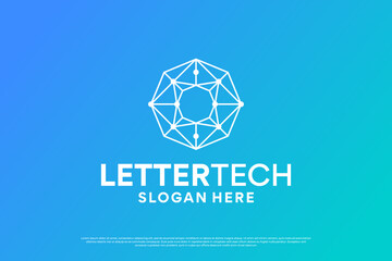 Fototapeta premium Letter O Logo Design. Modern Technology Initial Letter O Logo Template.