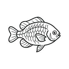 Detailed fish scales line art for coloring. © MAYLINA