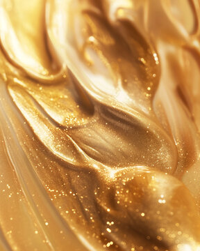 Liquid Gold Elixir Texture with Shimmering Radiance and Luxury Skincare Glow