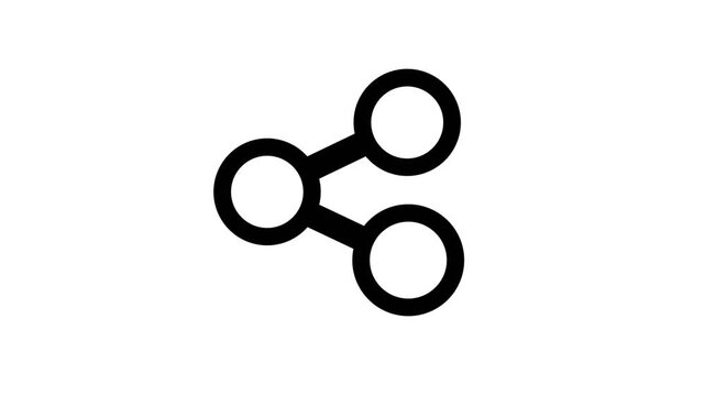Animated Black Share Icon Motion Graphic On White Background For UI Design