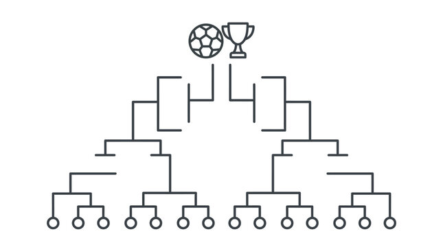 Detailed soccer tournament bracket diagram for major championships.