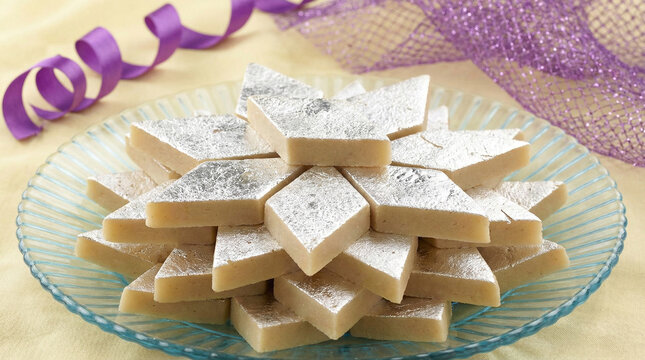 diamond-shaped Indian sweets, kaju katli