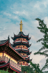 Fototapeta premium Oriental Pagoda in Serene Setting