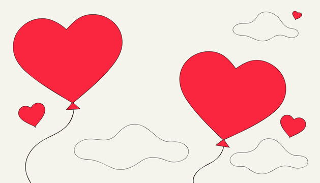 heart shape red balloons