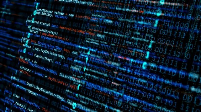 Vibe Coding Programming Code Background Screen with Floating Lines of Glowing Syntax in 4K Ultra HD footage
