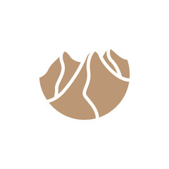 Fototapeta premium Sahara logo template concept, simple modern Sahara mountain view, suitable for brands with a minimalist aesthetic concept.