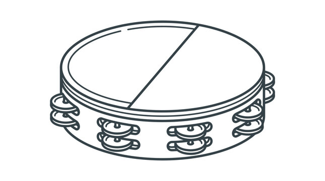 Handheld percussion tambourine viewed from the side.