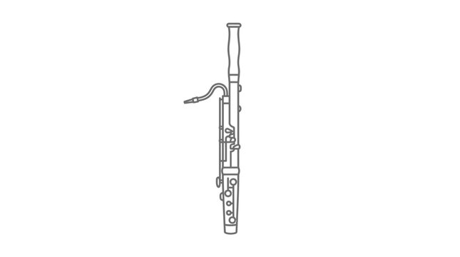 Long bassoon woodwind instrument vertical line drawing.