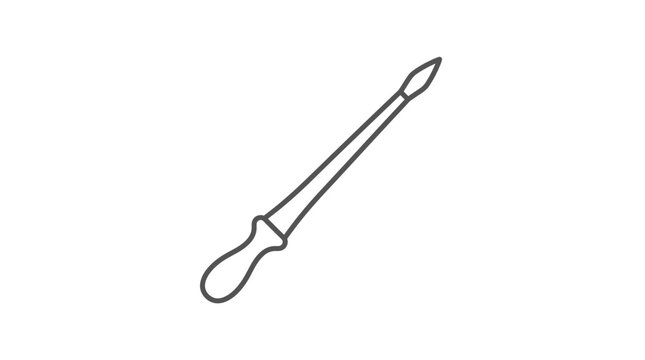 Professional oboe reed woodwind accessory line art icon.