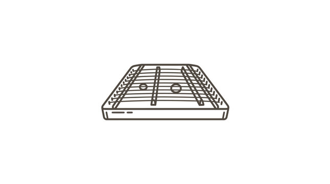 Traditional hammered dulcimer string instrument outline icon.