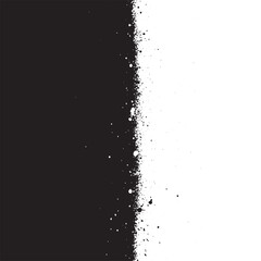 Obraz premium Abstract black and white split background with grunge spray paint splatter texture edge 