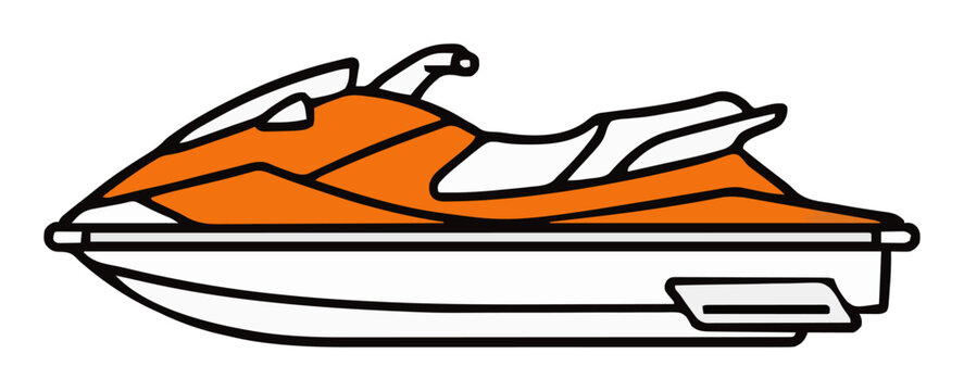 Hover jet ski futuristic watercraft vector. Generative AI