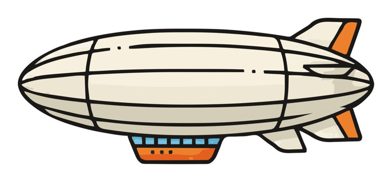 Zeppelin airship side view vector illustration. Generative AI