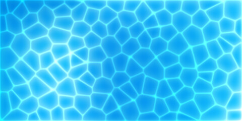 Obraz premium Water surface retro caustic, swimming pool gradient with light ripple above background. Top view sea tide, blue ocean and dark seamless shadow. Underwater scene of turquoise splash effect, green flow