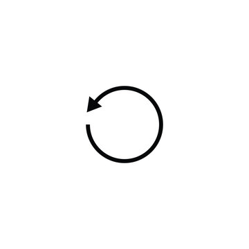 Black circular arrow pointing counterclockwise, minimal black arrow counterclockwise direction black circle