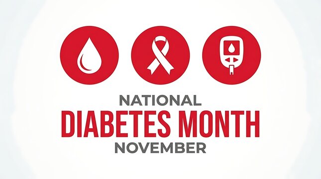 National Diabetes Month Awareness Campaign with Medical Icons in November