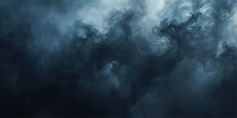 Naklejka premium Dramatic Dark Storm Clouds in the Night Sky with Atmospheric Fog and Moody Cloudscape Weather Background Texture