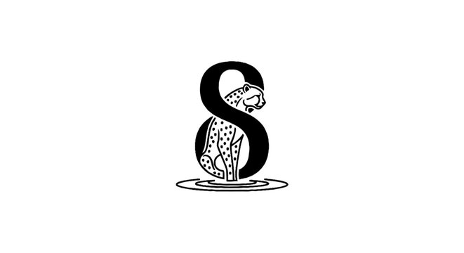 Intricate Snake Design Forming Letter S Shape.