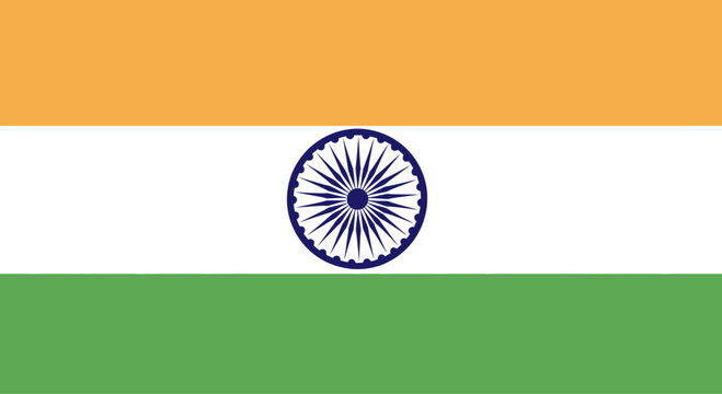 Indian national flag with symbol.