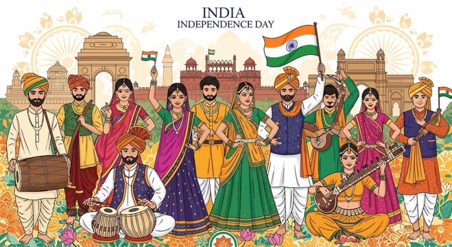 Indian people celebrate Independence Day.