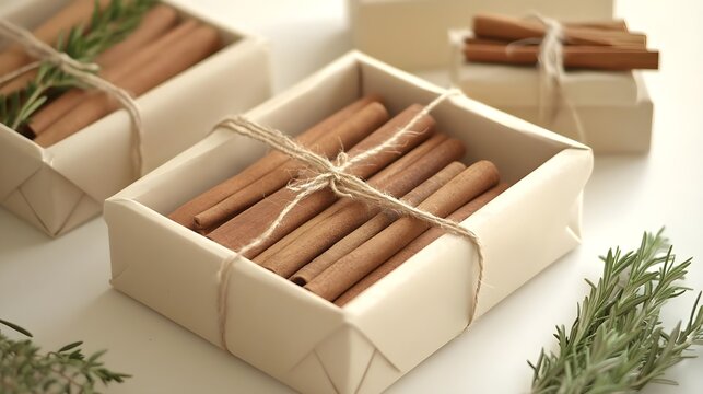 Gift Box of Cinnamon Sticks with Rosemary