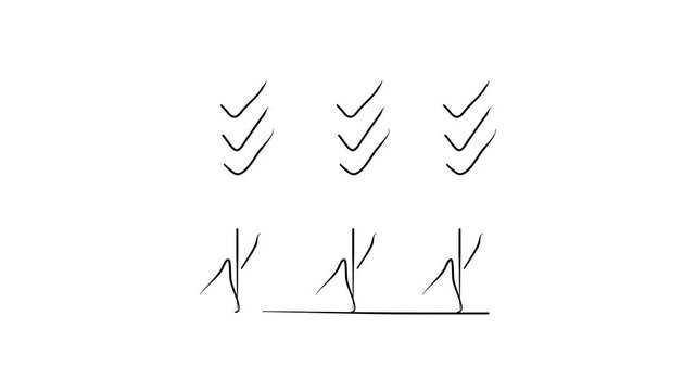 Wheat, ears of corn, harvest, bread, field, plant, food product. Contour drawing, silhouett animation. Continuous line. Isolated on white. Video 4k object illustration self-drawing. Object constructio