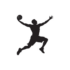 Powerful Basketball Dunk Silhouette © Raju