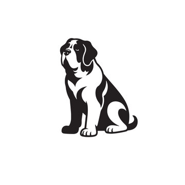 Saint bernard logo vector icon silhouette illustration.