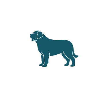 Saint bernard dog logo vector art silhouette illustration.