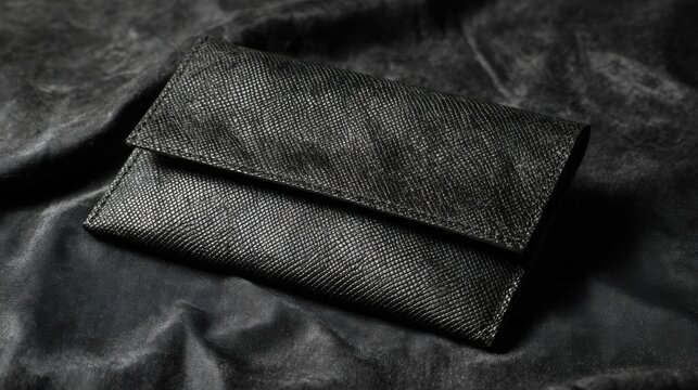 Textured Matte Black Business Card Case for Professional Organization and Sleek Presentation