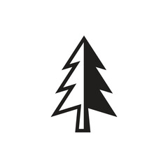 Fototapeta premium Minimalist stylized pine tree icon silhouette with evergreen, minimalist