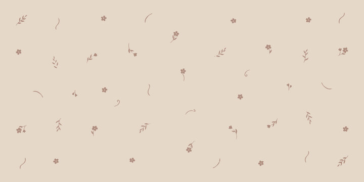 Brown Confetti Falling on Beige Background