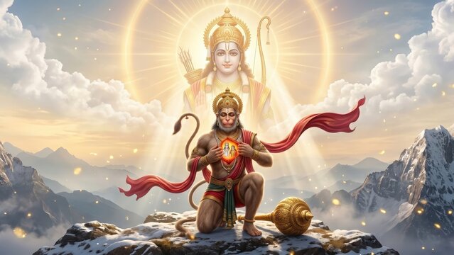 Supreme Devotee Hanuman Revealing Lord Ram in Heart
