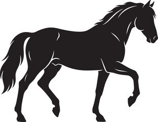 Obraz premium Galloping Horse Black Silhouette Vector