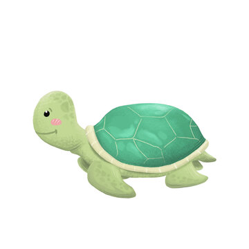 smiling cute sea turtle