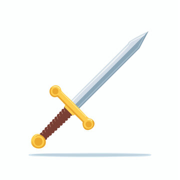 Illustration of a medieval sword with a golden hilt