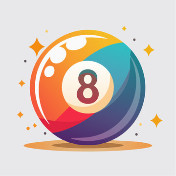Colorful 8 Ball with Sparkles