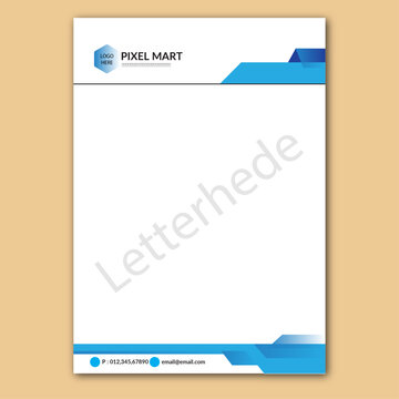 Letter Hade ,Professional modern letterhead design template with clean layout, corporate branding style, elegant stationery elements, business document format, and editable vector design suitable for 