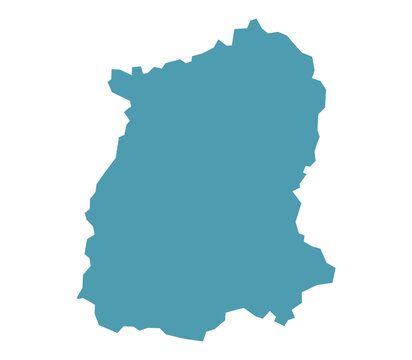 Sikkim state map with flat blue color design