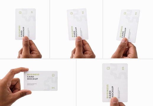 Hand Holding Minimal Business Card Mockup