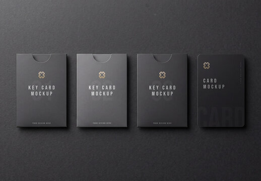Luxury Key Card and Sleeve Holder Mockup